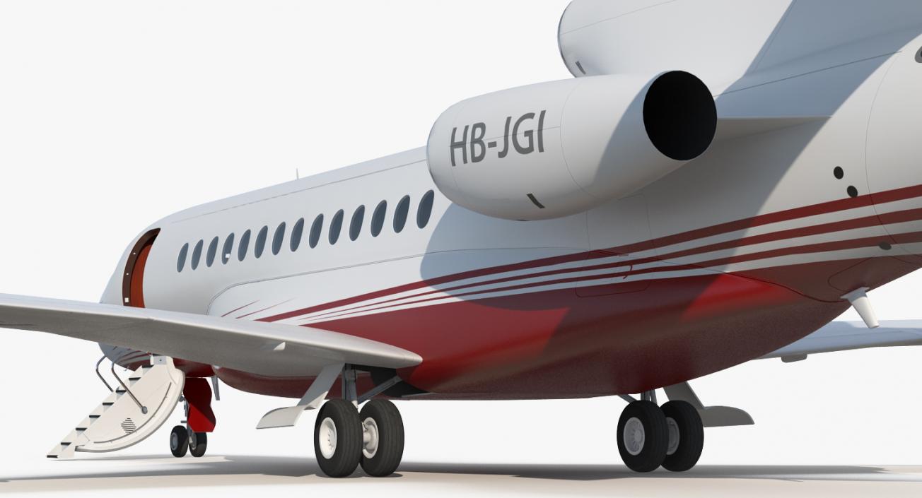 3D Business Jet Dassault Falcon 7X Rigged model