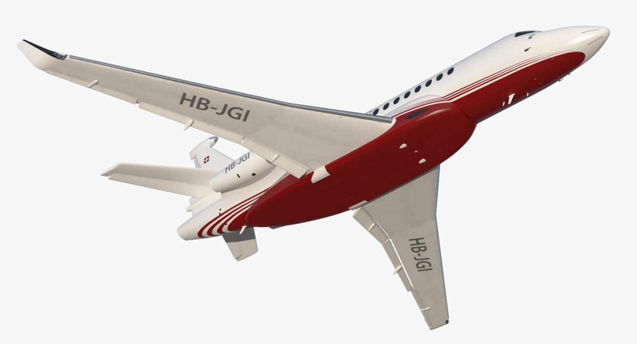 3D Business Jet Dassault Falcon 7X Rigged model