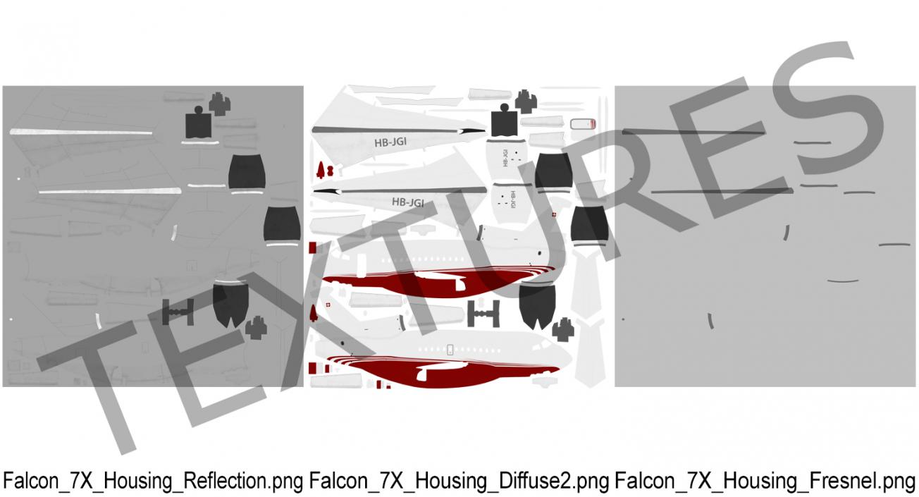 3D Business Jet Dassault Falcon 7X Rigged model