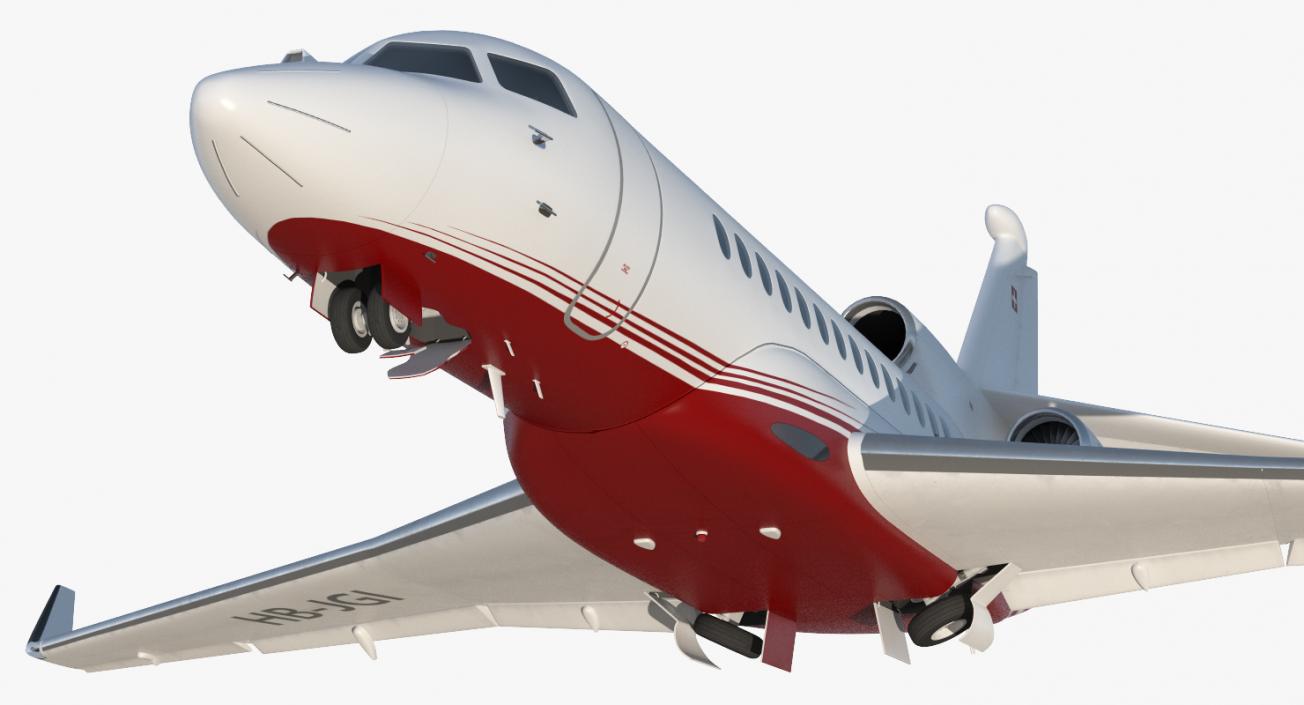 3D Business Jet Dassault Falcon 7X Rigged model