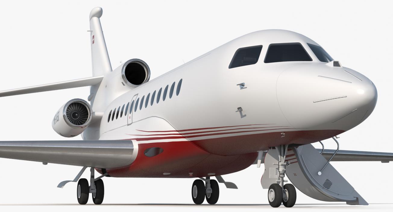 3D Business Jet Dassault Falcon 7X Rigged model