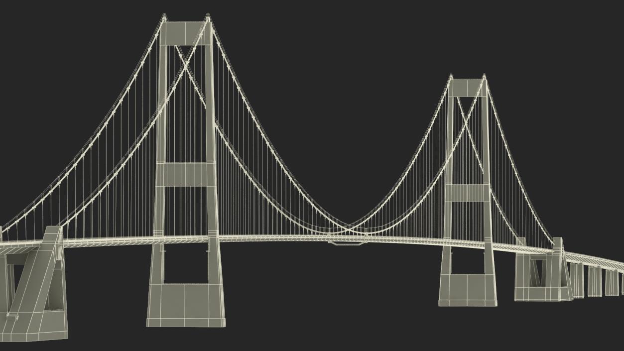 3D Suspension Great Belt Bridge model