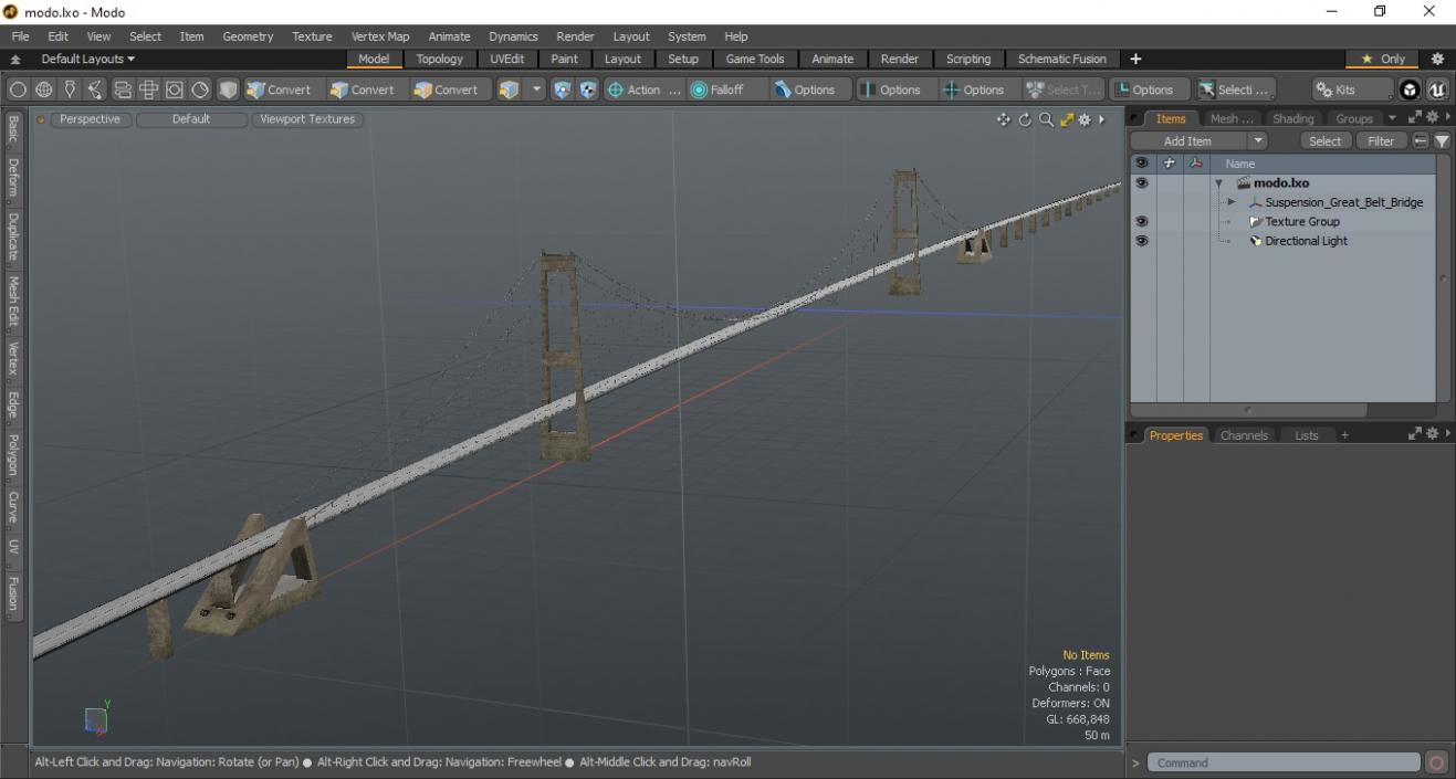 3D Suspension Great Belt Bridge model