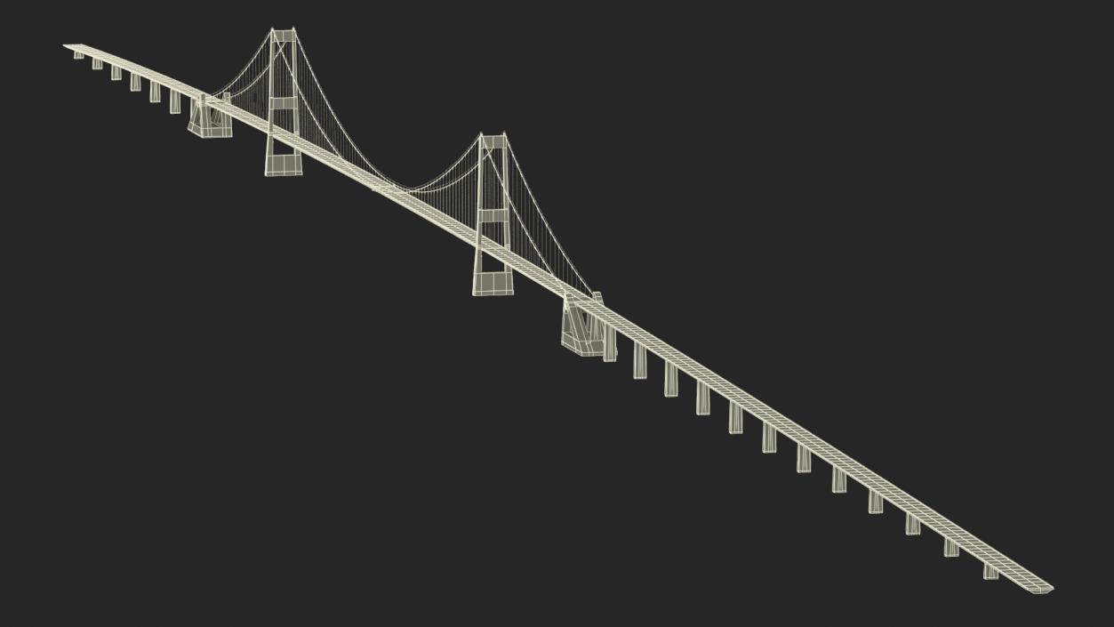 3D Suspension Great Belt Bridge model