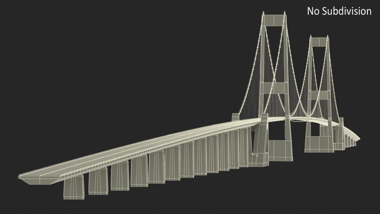 3D Suspension Great Belt Bridge model