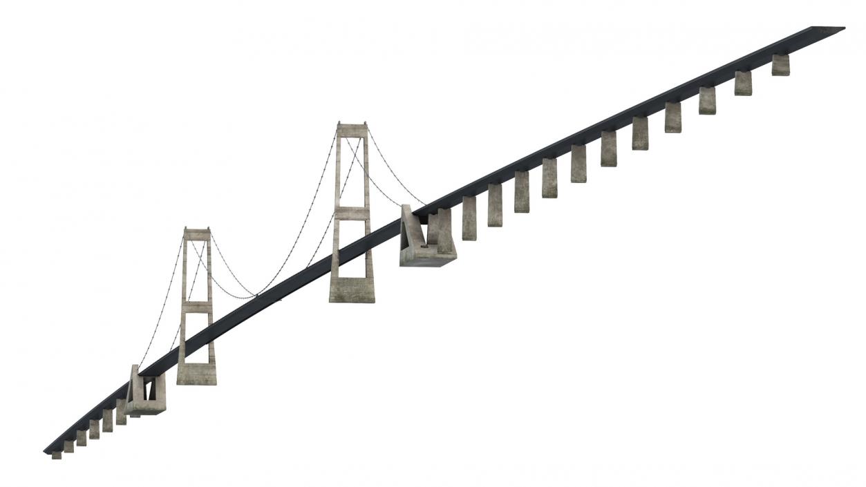 3D Suspension Great Belt Bridge model