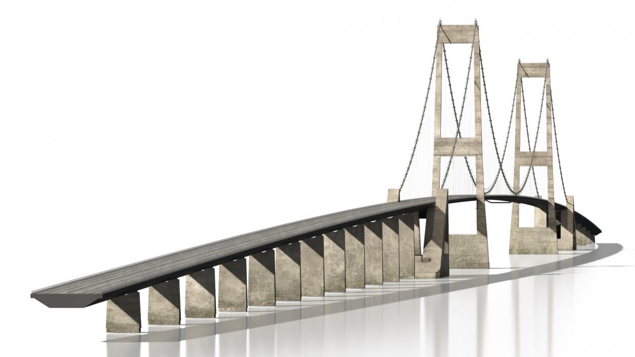 3D Suspension Great Belt Bridge model