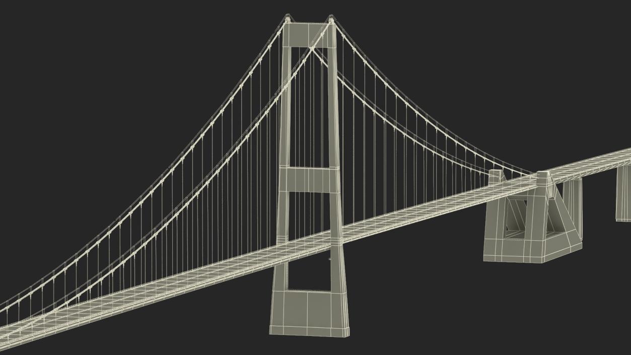 3D Suspension Great Belt Bridge model