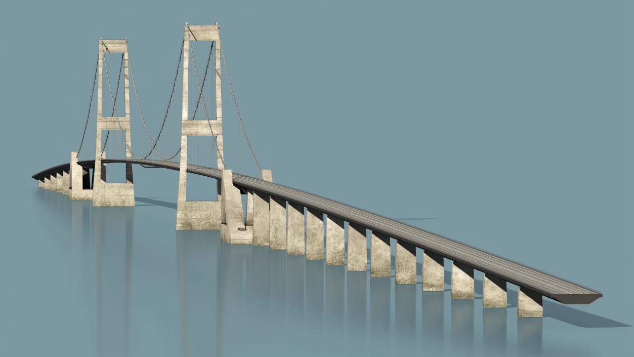 3D Suspension Great Belt Bridge model