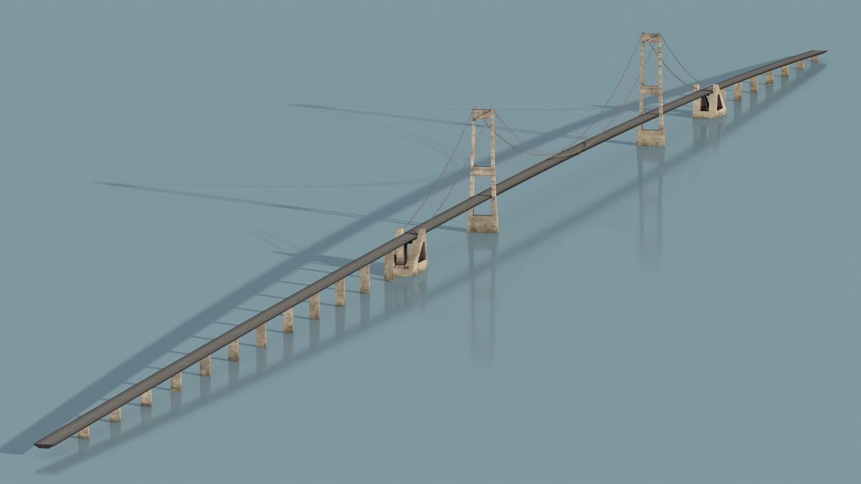 3D Suspension Great Belt Bridge model