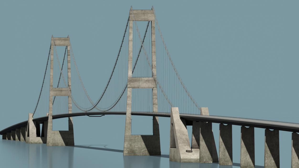 3D Suspension Great Belt Bridge model