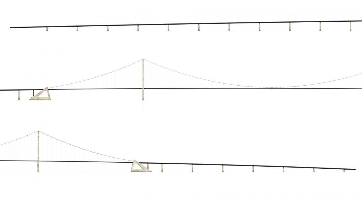 3D Suspension Great Belt Bridge model