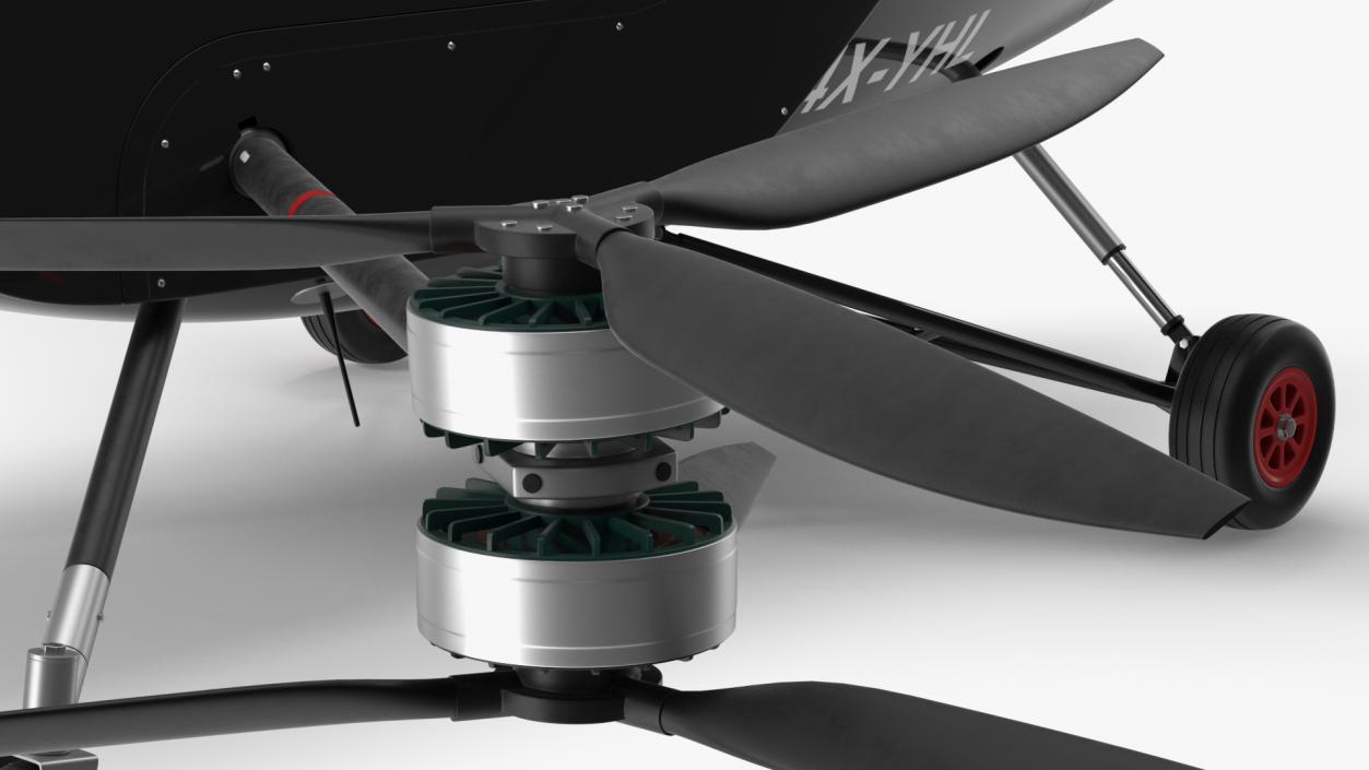 Air One Two Person eVTOL Air Vehicle Black 3D