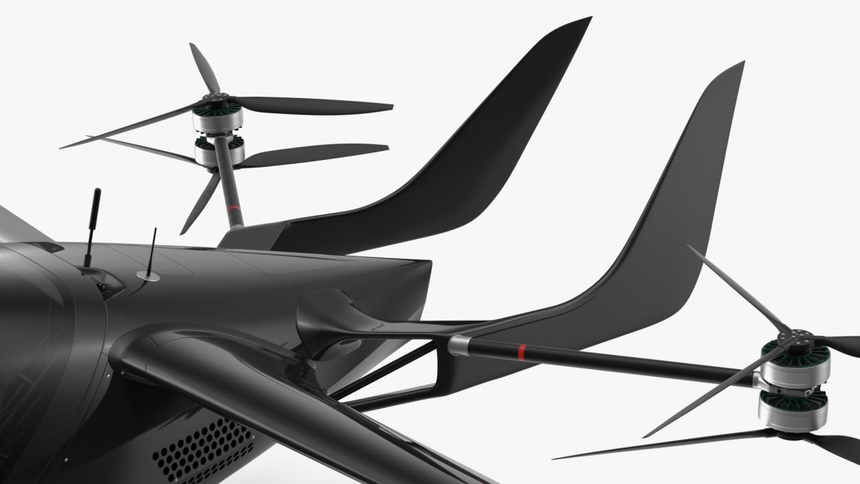 Air One Two Person eVTOL Air Vehicle Black 3D