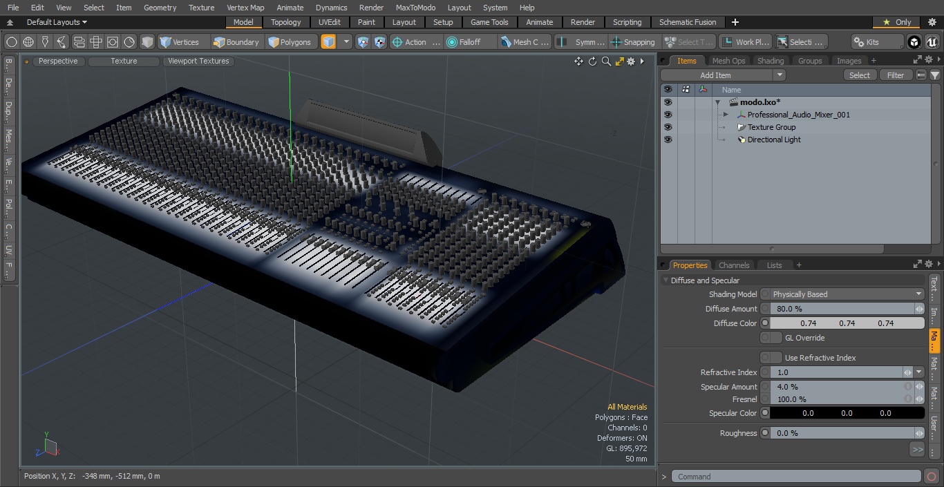 Professional Audio Mixer 3D model