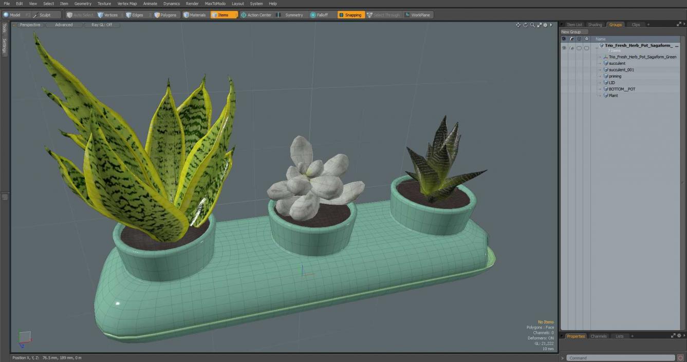 Trio Fresh Herb Pot Sagaform Green 3D model