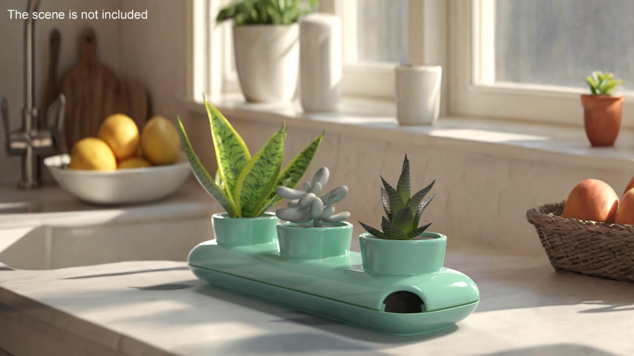 Trio Fresh Herb Pot Sagaform Green 3D model