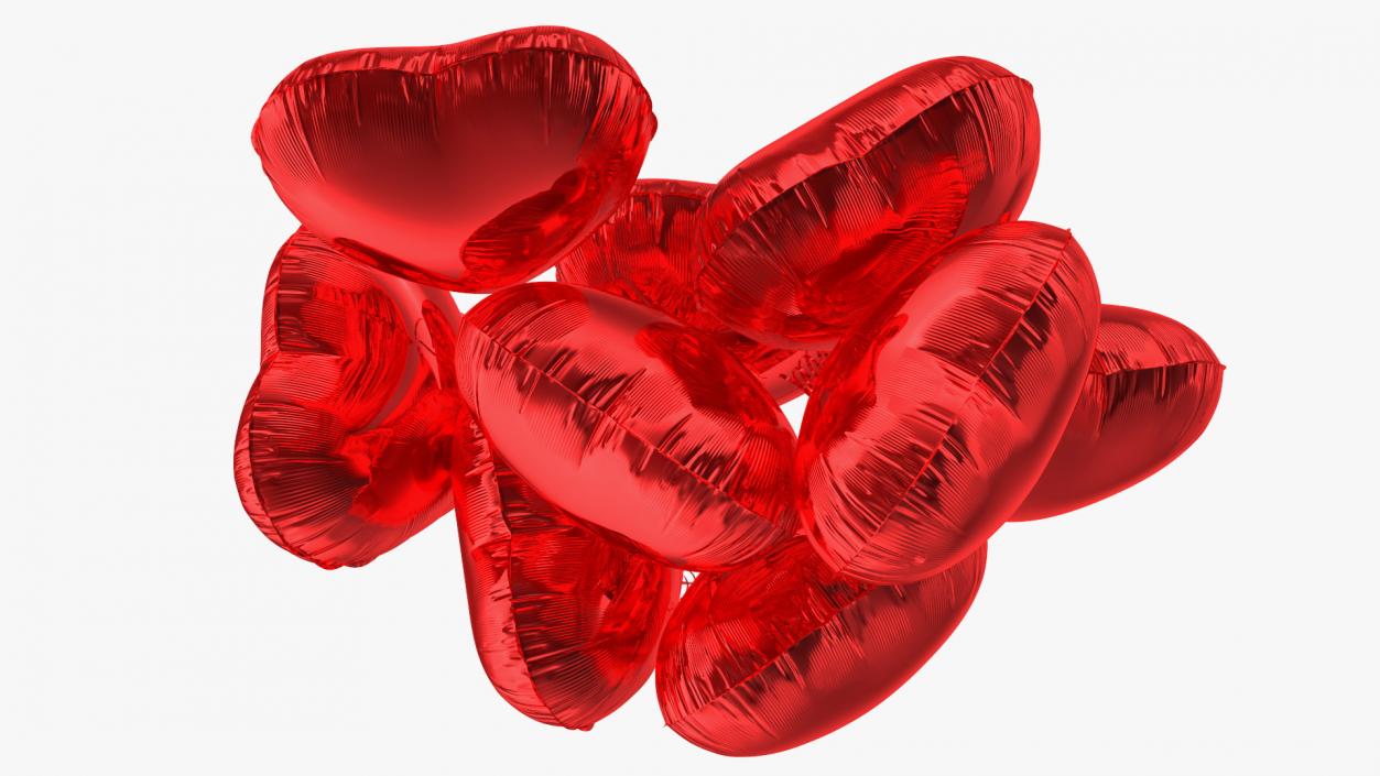 Heart Shaped Red Balloon Bouquet 3D