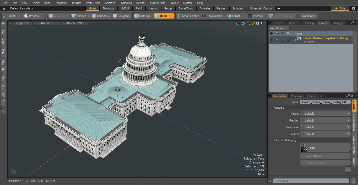 3D model United States Capitol Building