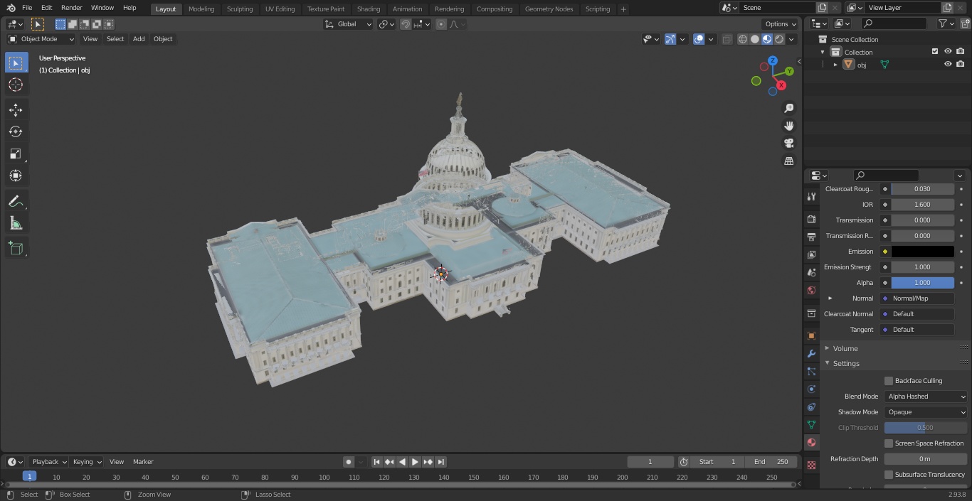 3D model United States Capitol Building