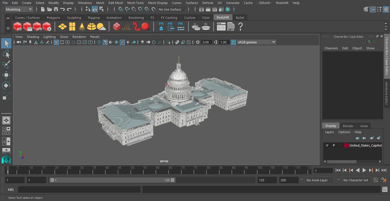 3D model United States Capitol Building