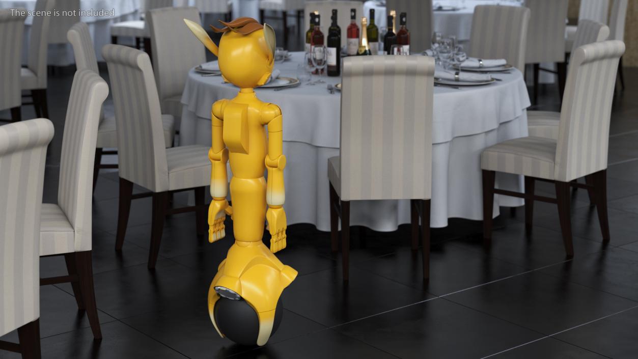 Mirokai Robot Yellow Rigged 3D