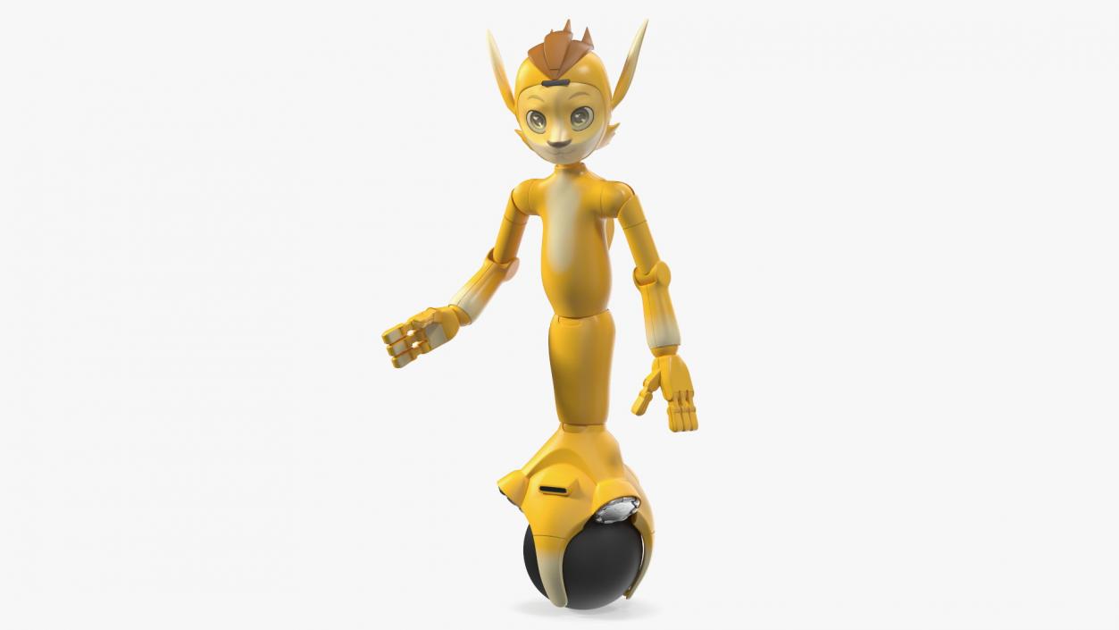 Mirokai Robot Yellow Rigged 3D