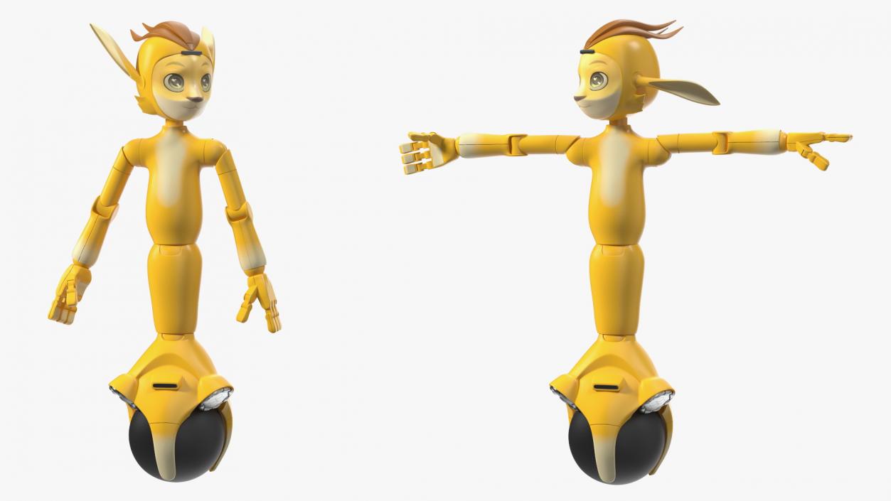 Mirokai Robot Yellow Rigged 3D