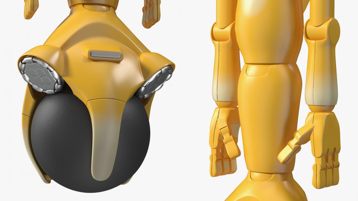 Mirokai Robot Yellow Rigged 3D