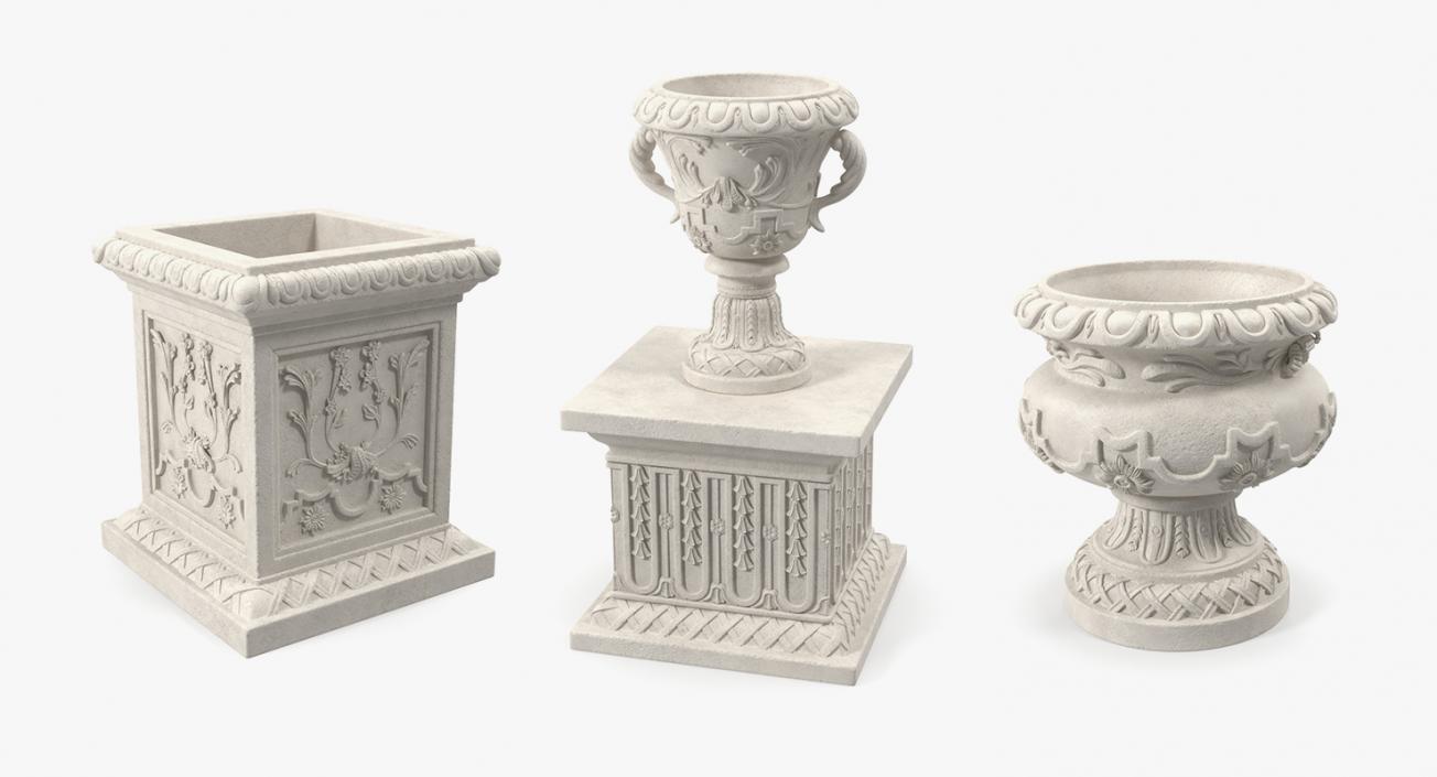 3D Provence Planters Collection model