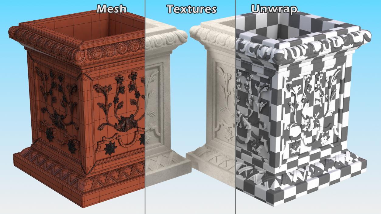 3D Provence Planters Collection model