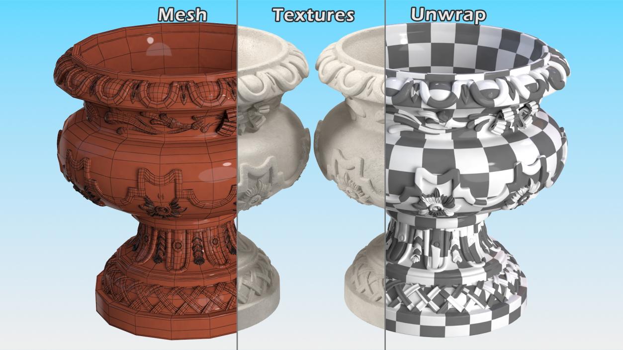 3D Provence Planters Collection model