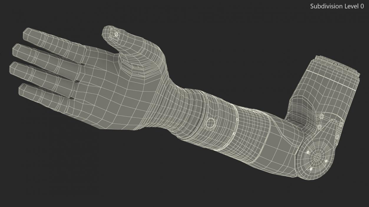 Bionic Arm with Elbow Deka Rigged for Maya 3D