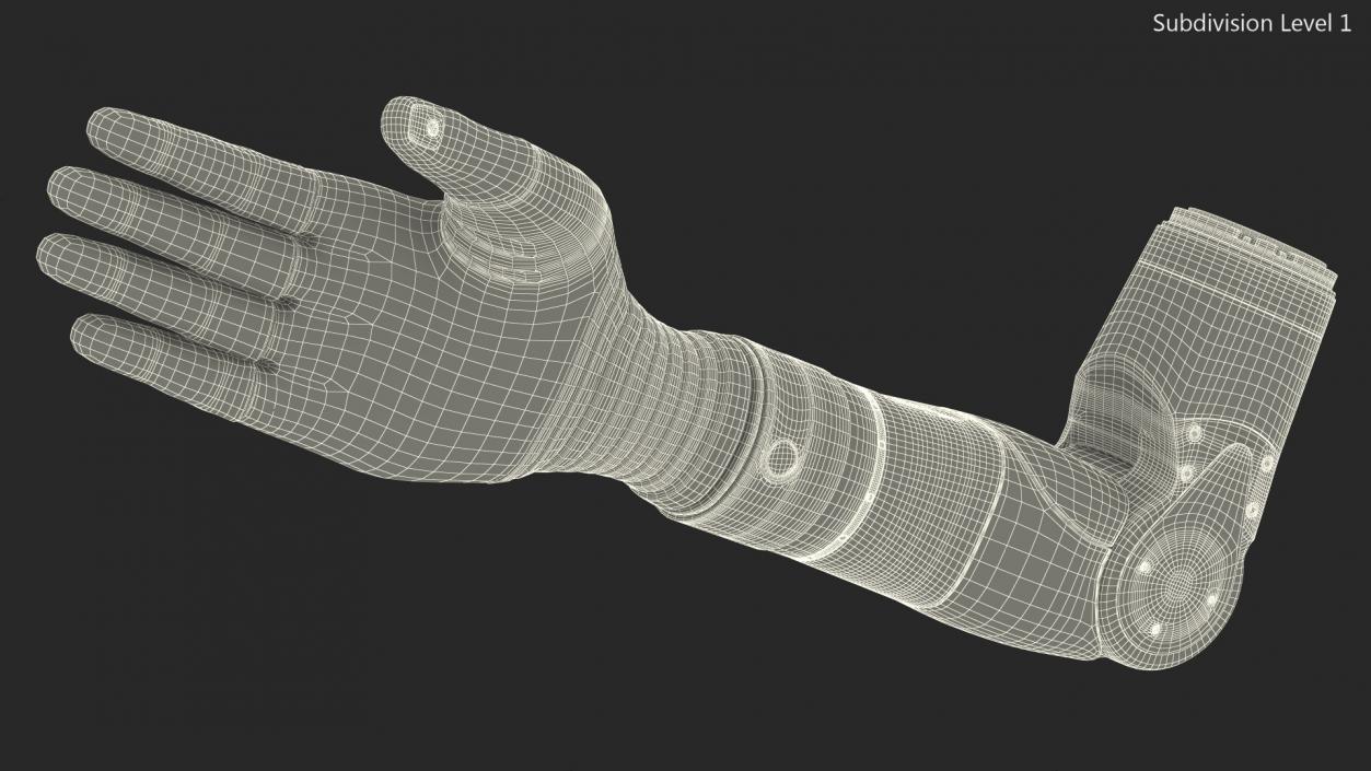 Bionic Arm with Elbow Deka Rigged for Maya 3D