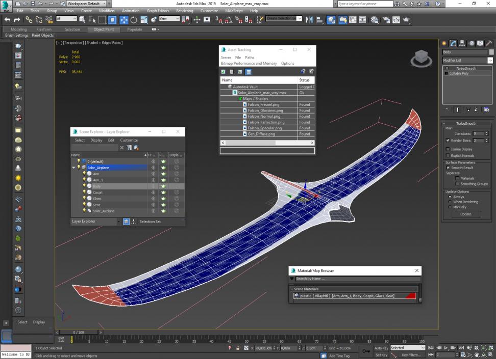 Solar Airplane 3D model