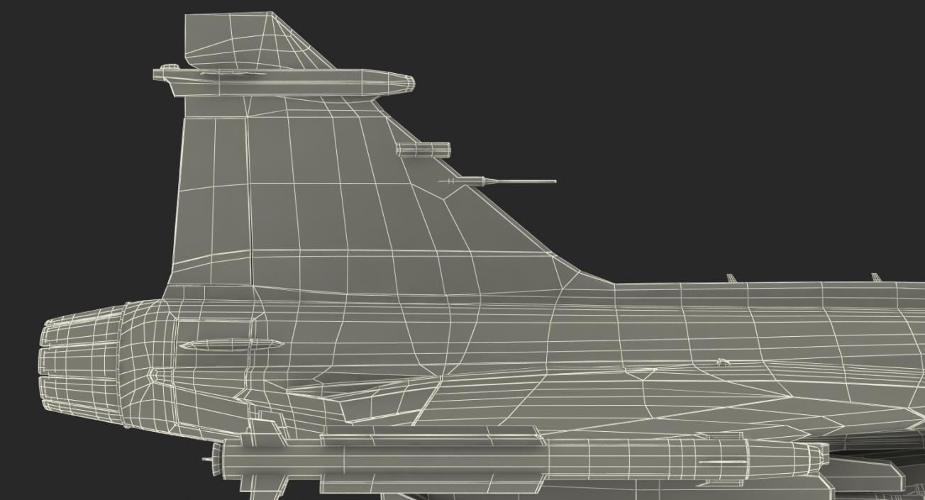 Fighter Aircraft Saab JAS 39 Gripen Rigged 3D