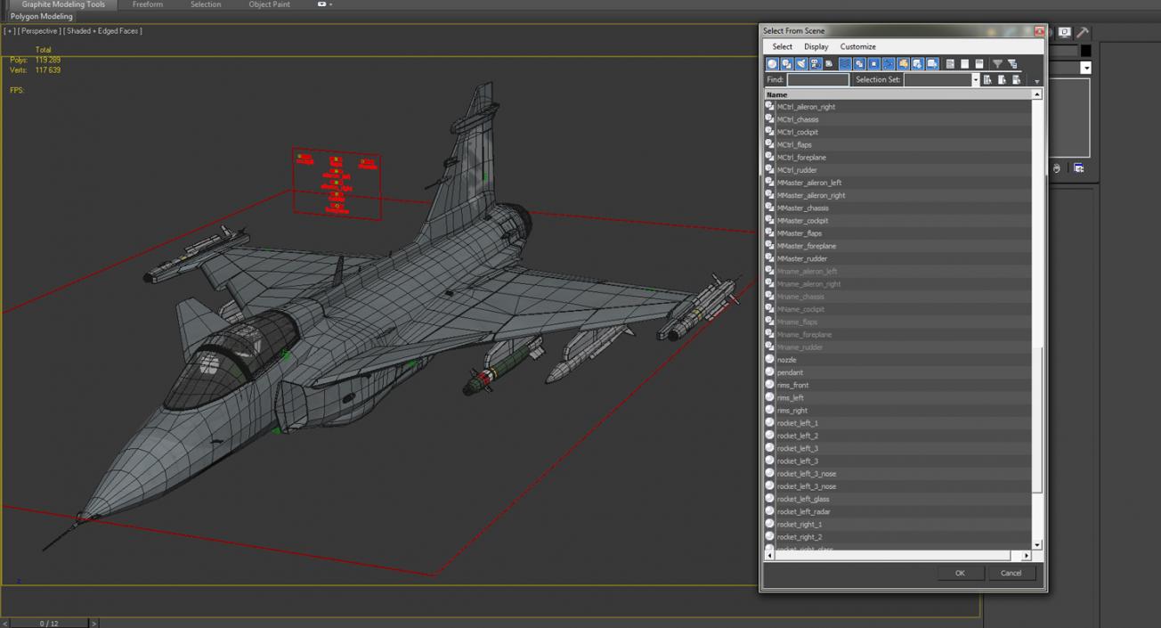 Fighter Aircraft Saab JAS 39 Gripen Rigged 3D