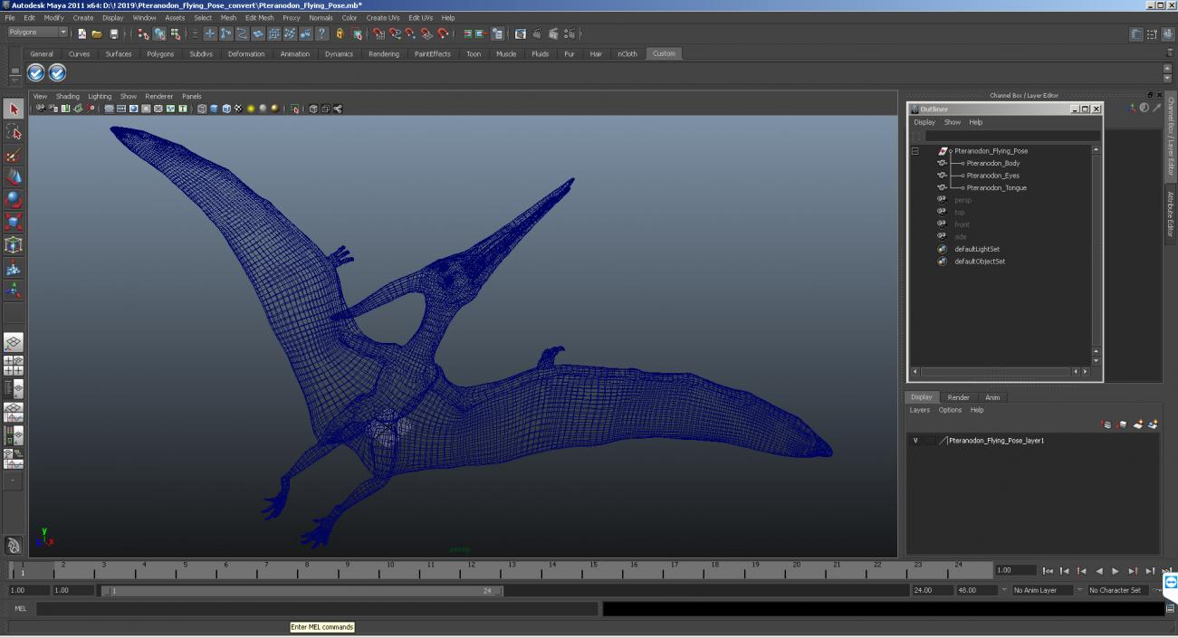 Pteranodon Flying Carnivorous Reptile Flying Pose 3D model