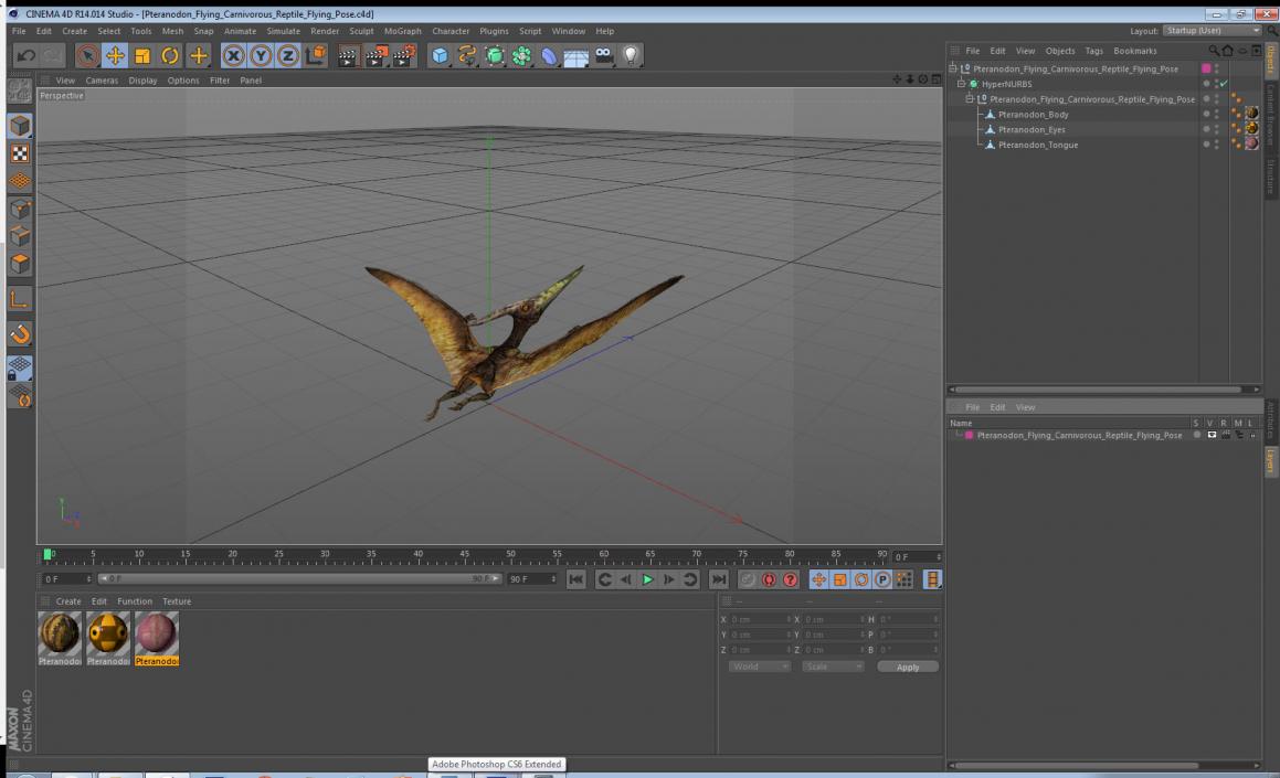 Pteranodon Flying Carnivorous Reptile Flying Pose 3D model