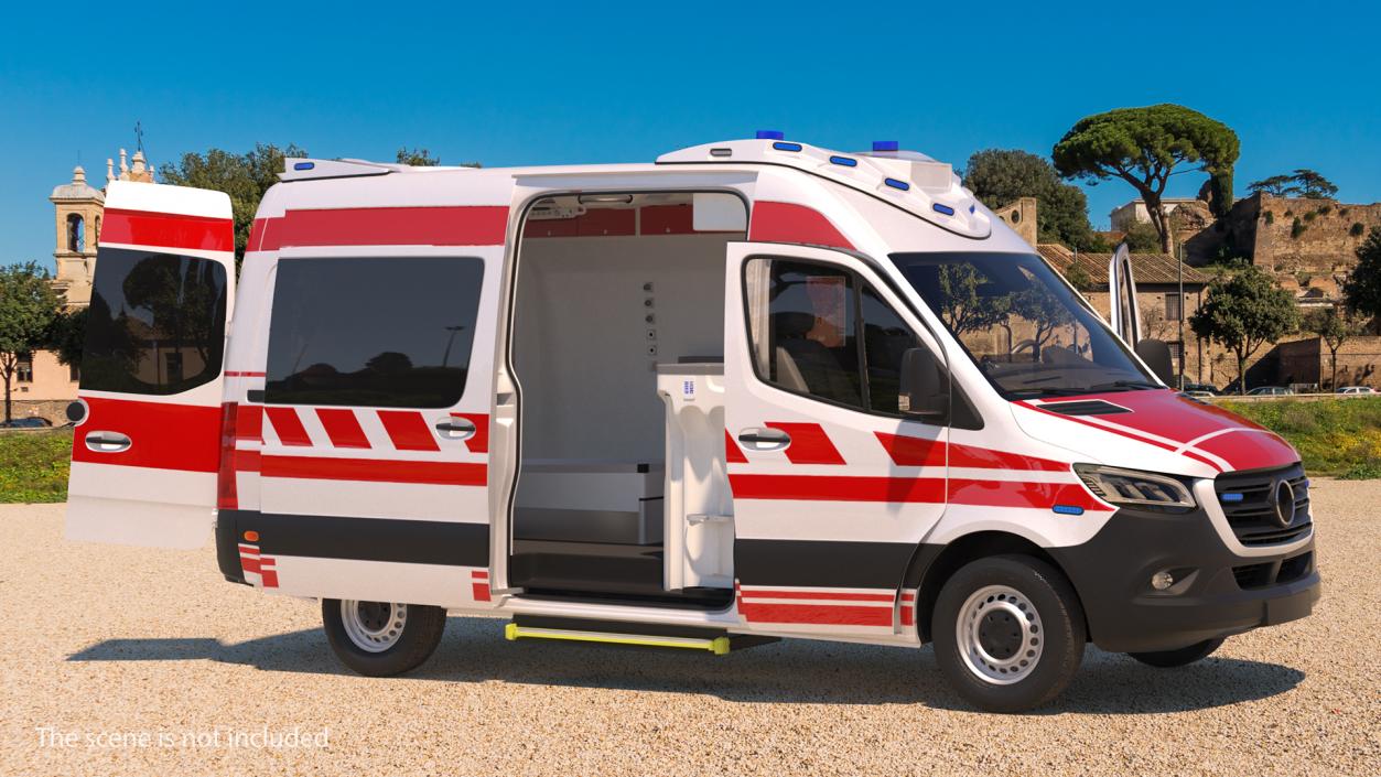 3D Paramedic Ambulance Rigged