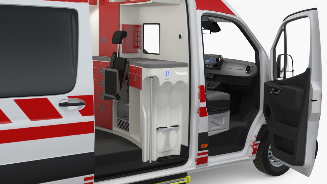 3D Paramedic Ambulance Rigged