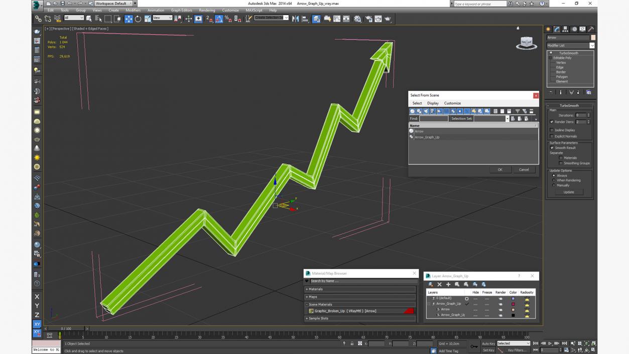 Arrow Graph Up 3D model