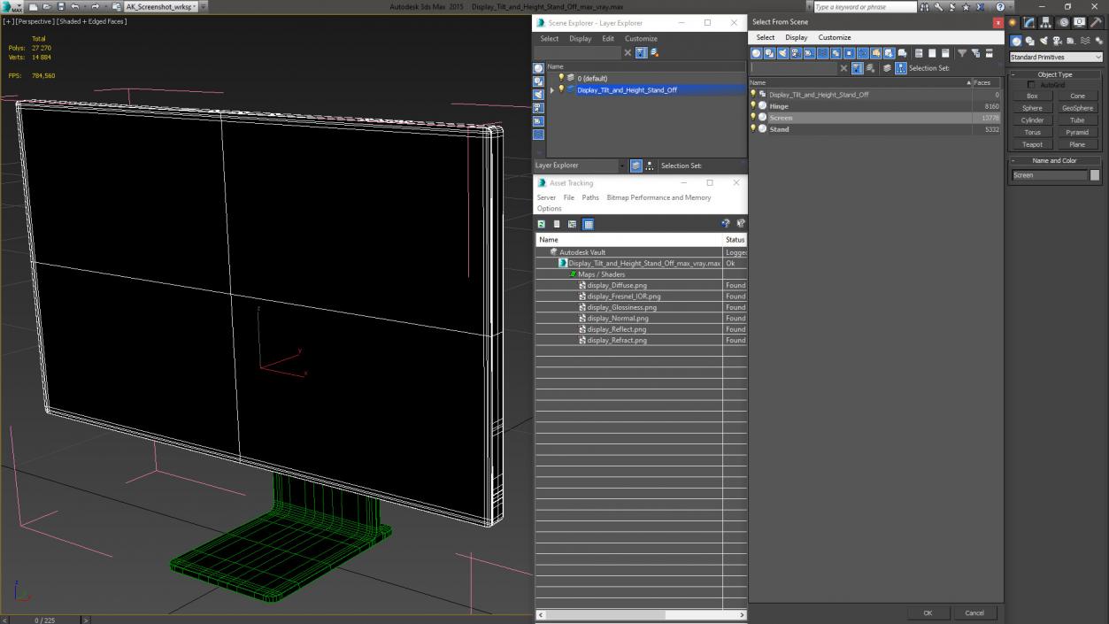 3D Display Tilt and Height Stand Off model