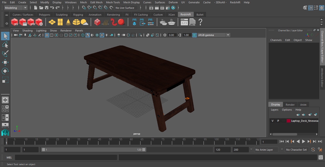 Laptop Desk Nnewvante Table Dark 3D