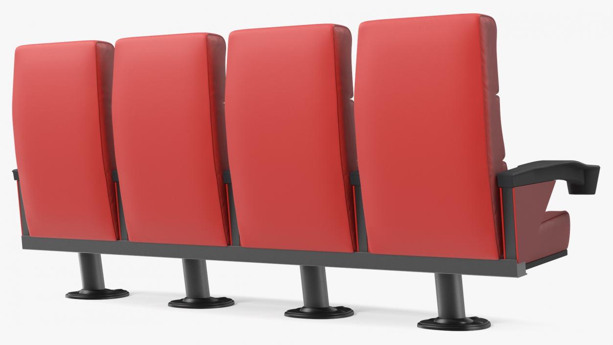 3D Leather Cinema Chairs for Four Places Red