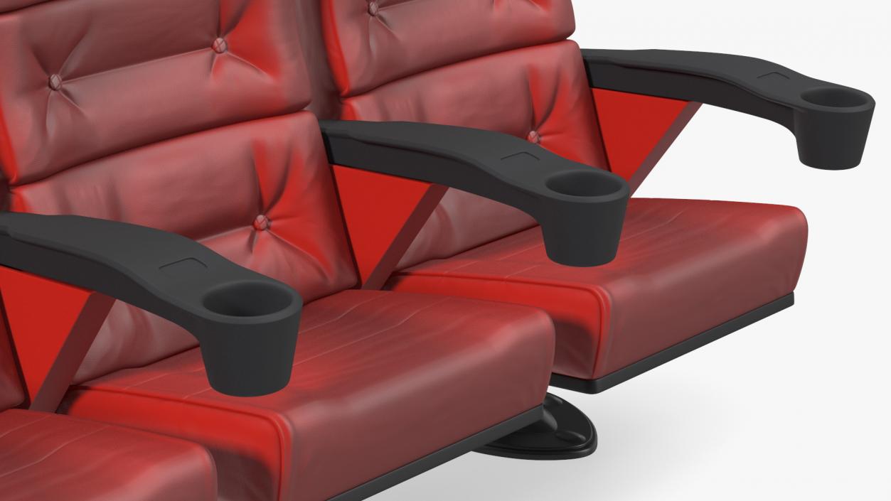 3D Leather Cinema Chairs for Four Places Red