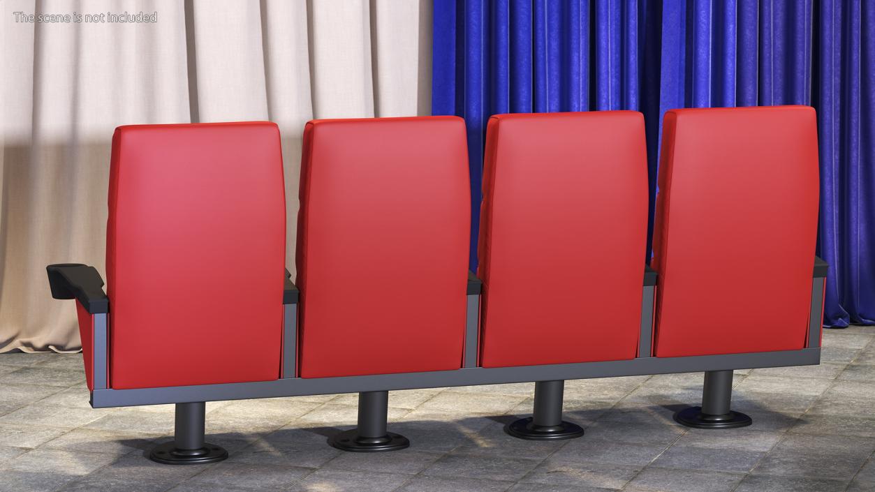 3D Leather Cinema Chairs for Four Places Red