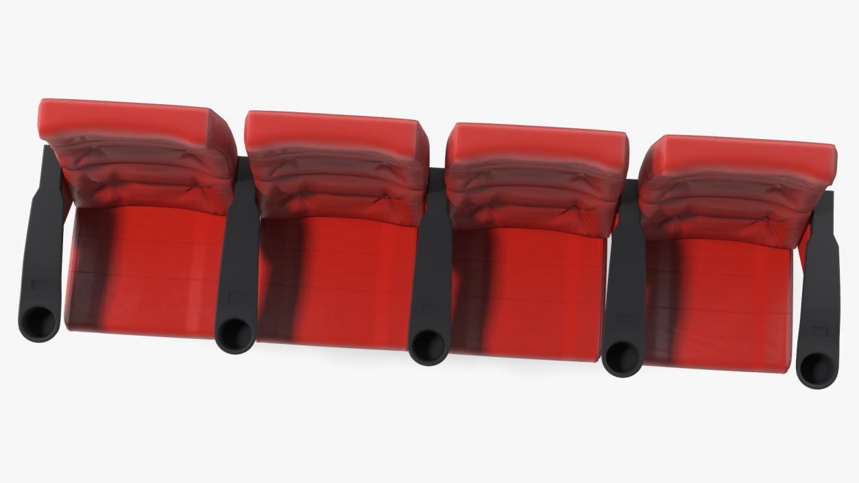 3D Leather Cinema Chairs for Four Places Red