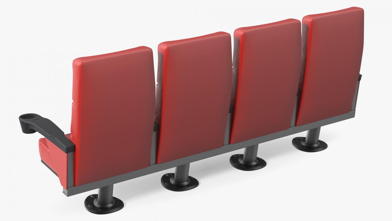 3D Leather Cinema Chairs for Four Places Red