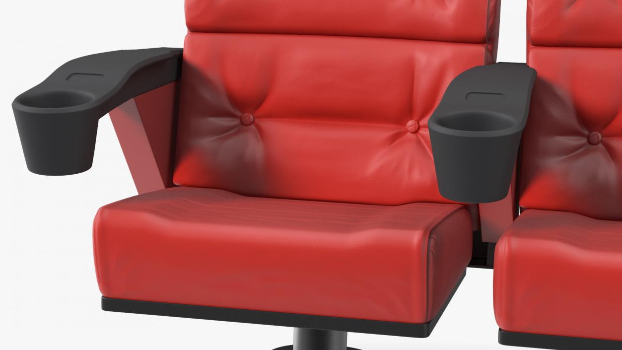 3D Leather Cinema Chairs for Four Places Red